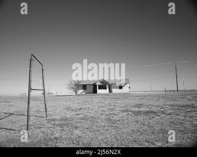 Adrian, Texas entlang der US Route 66. Auch bekannt als „Mittelpunkt von Route 66“ Stockfoto