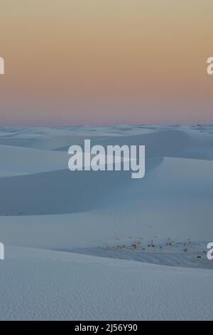 Blue Hour in den Gipssanddünen im White Sands National Park Stockfoto