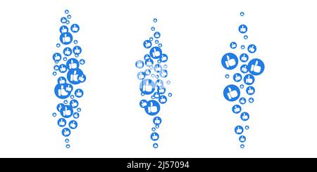 „Gefällt mir“-Angaben und Daumen für Meldungen und Live-Streams. Daumen-Symbole für die Benutzeroberfläche sozialer Medien. Vektor-Illlustration isoliert auf weißem Hintergrund Stock Vektor