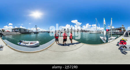 360 Grad Panorama Ansicht von Volvo Sailing have a Go - Race Village - Volvo Ocean Race 2015 Auckland Stopover - Neuseeland