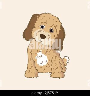 Kleine Pudel Hund Vektor Illustration Stock Vektor