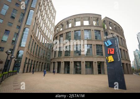 Vancouver. 20. April 2022. Das am 20. April 2022 aufgenommene Foto zeigt die Vancouver Public Library in Vancouver, British Columbia, Kanada. Quelle: Liang Sen/Xinhua/Alamy Live News Stockfoto