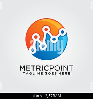 Matrimetrisches Logo mit dem Buchstaben M Stock Vektor