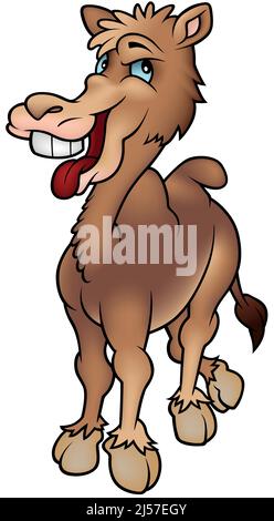 Braunes Kamel mit großem Lächeln Stock Vektor