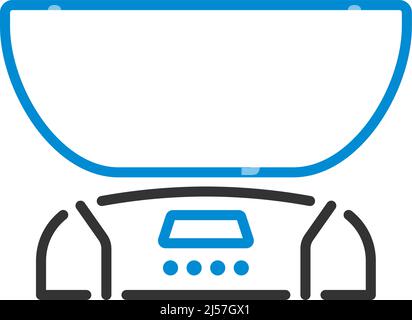 Symbol Für Die Elektrische Waage Der Küche. Editierbare Fett Formatigte Kontur Mit Farbfüllungsdesign. Vektorgrafik. Stock Vektor
