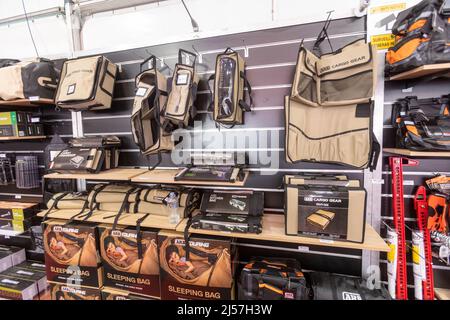 Australien, ARB Outdoor-Wohn- und Abenteuer-Accessoires werden auf der Sydney Camping and Caravan Show, Sydney, Australien, verkauft Stockfoto