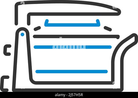 Symbol Für Elektrischen Konvektionsofen. Editierbare Fett Formatigte Kontur Mit Farbfüllungsdesign. Vektorgrafik. Stock Vektor