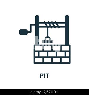 Pit-Symbol. Monochromes einfaches Pit-Symbol für Vorlagen, Webdesign und Infografiken Stock Vektor