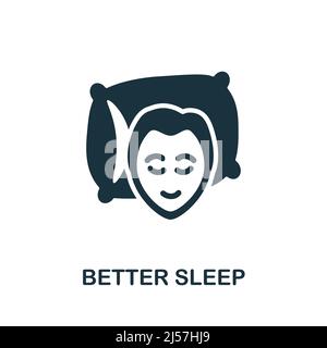 Symbol „Better Sleep“. Einfaches Element aus der Yoga-Kollektion. Creative Better Sleep-Symbol für Webdesign, Vorlagen, Infografiken und mehr Stock Vektor