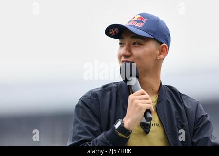 Chiba, Japan, 21. APRIL 2022, Rim Nakamura (JPN), 21. APRIL 2022 : X Games Chiba 2022 Pressekonferenz im ZOZO Marine Stadium, Chiba, Japan. Quelle: Naoki Morita/AFLO SPORT/Alamy Live News Stockfoto