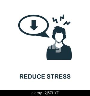 Symbol „Belastung reduzieren“. Einfaches Element aus der Yoga-Kollektion. Creative Reduce Stress Icon für Webdesign, Vorlagen, Infografiken und mehr Stock Vektor