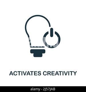 Aktiviert das Kreativitätssymbol. Einfaches Element aus der Yoga-Kollektion. Creative aktiviert das Kreativitäts-Symbol für Webdesign, Vorlagen, Infografiken und vieles mehr Stock Vektor