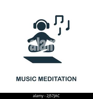 Symbol „Musik im Wahnsinn“. Einfaches Element aus der Yoga-Kollektion. Creative Music Maditation Icon für Webdesign, Vorlagen, Infografiken und mehr Stock Vektor