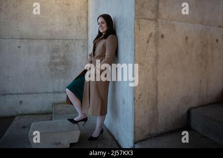 Kate Forbes, Kabinettsekretärin für Finanzen und Wirtschaft, Mitglied des schottischen Parlaments der Scottish National Party - fotografiert vor dem schottischen Parlament, in Edinburgh, Schottland, 27.. Januar 2022. Stockfoto