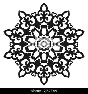 Dekorative Blume Mandala. Klassisches orientalisches Muster. Antistress Malbuch Seite. Vektorgrafik. Stock Vektor