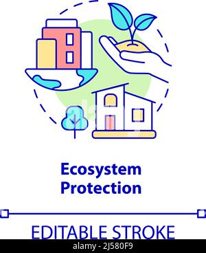 Symbol für das Konzept des Ökosystemschutzes Stock Vektor