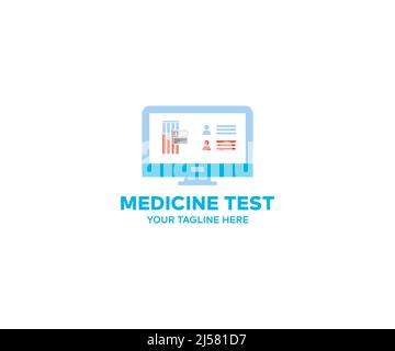 Logo-Design der Blutproben. Medizinische, pharmazeutische und wissenschaftliche Forschung und Entwicklung Konzept Vektor-Design und Illustration. Stock Vektor