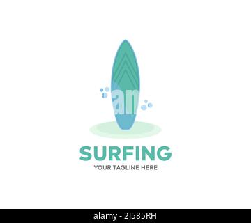Surfbrett im Sommer-Design und Ethno-Muster-Logo-Design. Strandurlaub Reise, Surf Vektor-Design und Illustration. Stock Vektor