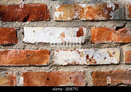 Backsteinmauer, Hintergrundbild Stockfoto