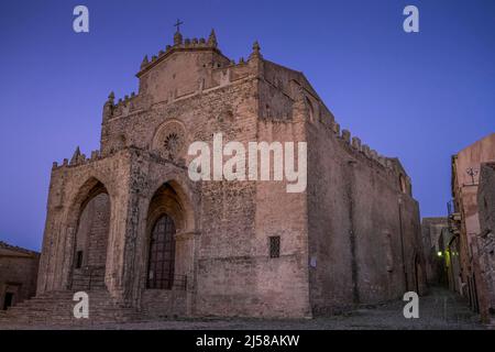 Kathedrale Chiesa Madre, Erice, Sizilien, Italien Stockfoto