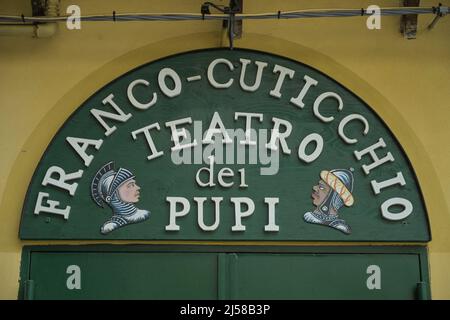 Puppentheater Teatro dei Pupi Franco Cuticchio, Palermo, Sizilien, Italien Stockfoto