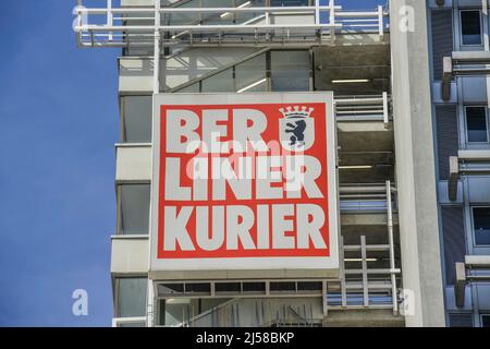 Werbung, Berliner Verlag, Berliner Kurier, Handelsgebäude, Karl-Liebknecht-Straße, Mitte, Berlin, Deutschland Stockfoto