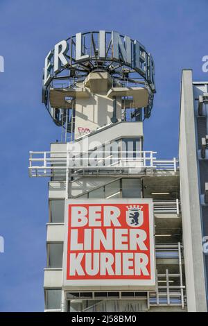 Werbung, Berliner Verlag, Berliner Kurier, Handelsgebäude, Karl-Liebknecht-Straße, Mitte, Berlin, Deutschland Stockfoto