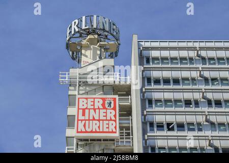 Werbung, Berliner Verlag, Berliner Kurier, Handelsgebäude, Karl-Liebknecht-Straße, Mitte, Berlin, Deutschland Stockfoto