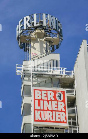 Werbung, Berliner Verlag, Berliner Kurier, Handelsgebäude, Karl-Liebknecht-Straße, Mitte, Berlin, Deutschland Stockfoto