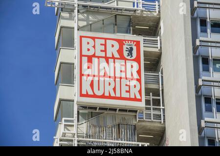 Werbung, Berliner Verlag, Berliner Kurier, Handelsgebäude, Karl-Liebknecht-Straße, Mitte, Berlin, Deutschland Stockfoto