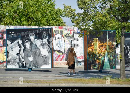 Berliner Mauer Geschichte Meile Grenzübergang Bornholmer Straße, Platz des 9. November 1989, Pankow, Berlin, Deutschland Stockfoto