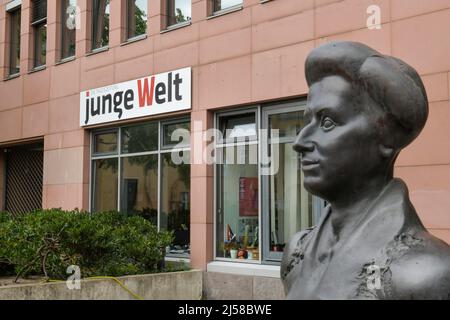 Verlag und Redaktion Zeitung Junge Welt, Rosa Luxemburg Memorial, Weydingerstrasse, Mitte, Berlin, Deutschland Stockfoto