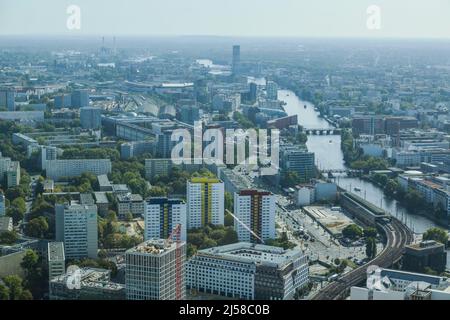 Stadtansicht, Holzmarktstraße, Spree, Mitte, Friedrichshain, Berlin, Deutschland Stockfoto