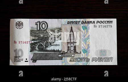 Rubel, russische Banknote, Banknote, Studioaufnahme Stockfoto