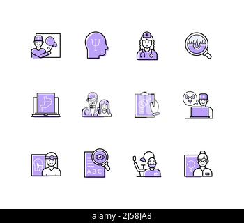 Medizinische Hilfe - modernes Liniendesign Stil Symbole gesetzt Stock Vektor