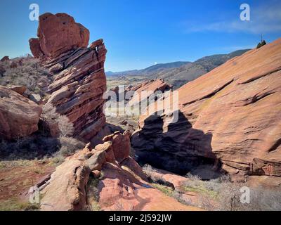 Red Rocks Amphitheater am Morgen Stockfoto