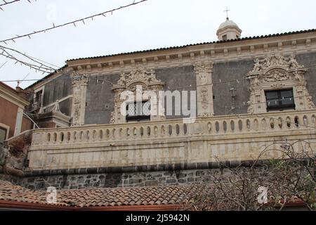 barockpalast (biscari) in catania auf sizilien (italien) Stockfoto