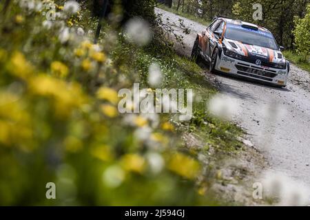 30 LINNAMAE Georg (est), MORGAN James (gbr), ALM Motorsport, Volkswagen Polo GTI, Aktion während der Croatia Rally 2022, 3. Lauf der WRC World Rally Car Championship 2022, vom 21. Bis 24. April 2022 in Zagreb, Kroatien - Foto: Nikos Katikis/DPPI/LiveMedia Stockfoto