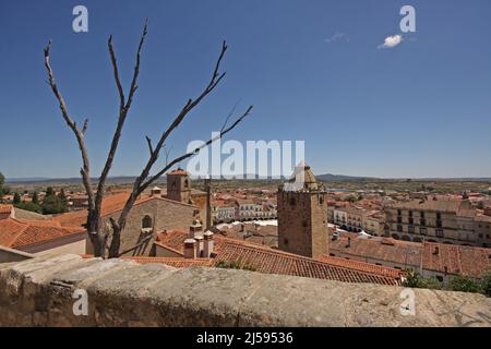 Blick vom Castillo auf Trujillo, Extremadura, Spanien Stockfoto