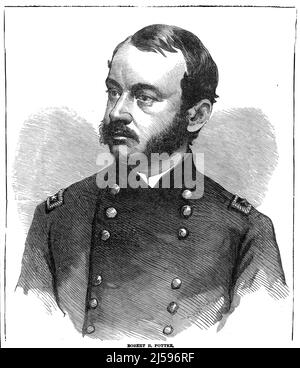 Porträt von Robert Brown Potter, General der Union Army im amerikanischen Bürgerkrieg. 19.-Jahrhundert-Illustration Stockfoto