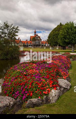 Government Gardens und das Rotorua Museum of Art and History in Rotorua, Neuseeland Stockfoto