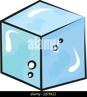 Isolierte Skizze eines Eiswürfels Vektor Stock Vektor