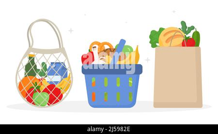 Set mit Einkaufstaschen Stock Vektor