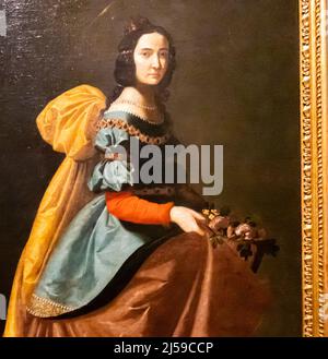 FRANCISCO DE ZURBARÁN - Heilige Elisabeth von Portugal - Öl auf Leinwand - ca. 1635 - Fragment. Spanischer Maler Zurbaran im Prado Museum Stockfoto