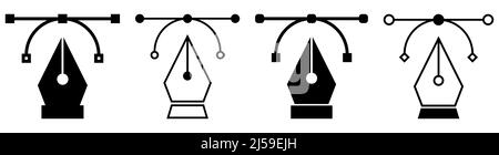 ?Krümmungswerkzeug Icon Set. Flacher und liniverer Kunststil. Vektordarstellung auf weißem Hintergrund isoliert Stock Vektor