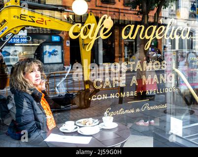 Cafe Angelica. Malasana, Madrid, Spanien Stockfoto