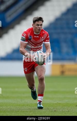 St Helens' Jack Welsby in Aktion während des Matches der Betfred Super League im John Smith's Stadium, Huddersfield. Bilddatum: Montag, 18. April 2022. Stockfoto