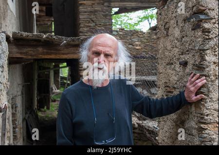 Ostana (Cuneo), Italien 27/05/2016: Fredo Valla, Verfechter der okzitanischen Kultur und Sprache. © Andrea Sabbadini Stockfoto