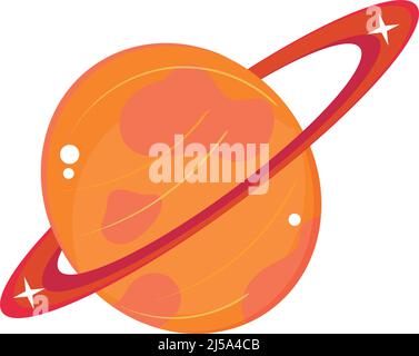 Isolierte farbige Planeten-Symbol mit Ringen niedliches Design Vektor Stock Vektor