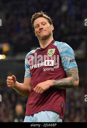 Turf Moor, Burnley, Lancashire, Großbritannien. 21. April 2022. Premier League Football, Burnley versus Southampton; Wout Weghorst of Burnley Credit: Action Plus Sports/Alamy Live News Stockfoto